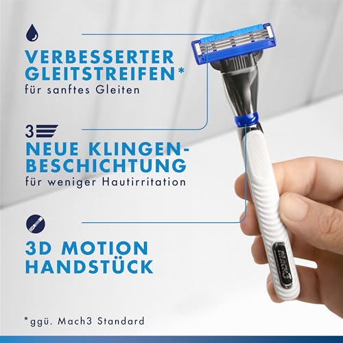 Gillette Mach3 Rasierklingen Herren, 12 Original Ersatzklingen, Klingen für Männer mit Gleitstreifen für Ein Sanftes Gleiten und Klingenbeschichtung 6