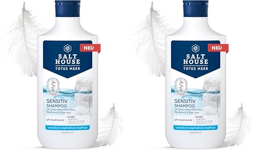 Salthouse Totes Meer Therapie Sensitiv Shampoo, besonders milde Formulierung mit Zuckertensid, Panthenol und Aloe Vera, pH-hautneutral, für die tägliche Haarwäsche für die ganze Familie, 250 ml