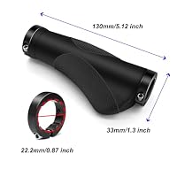 REETEE Fahrradgriffe Rutschfester Lenkergriffe Fahrrad Ergonomisch MTB Griffe, Zwei Seiten Lock-On Design Fahrrad Lenker Griffe für 22,2 mm, Rennrad Lenker (Schwarz(130mm+93mm)) – Ansicht 5