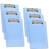 Acrimet Clipboard MEMO SIZE Low Profile Clip (Clear Blue Color) (Pack - 6)