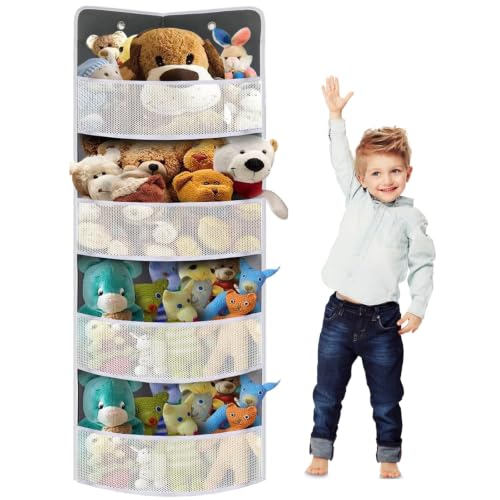 Ofiray-home Soft Corner Shelf | Safe Hanging Organizer | Child-Friendly Wall Mount Storage | for Sundries, Toys, Stuffed Animals, Diapers | for Pantry Closet Bedroom Nursery Organization 1-Pack