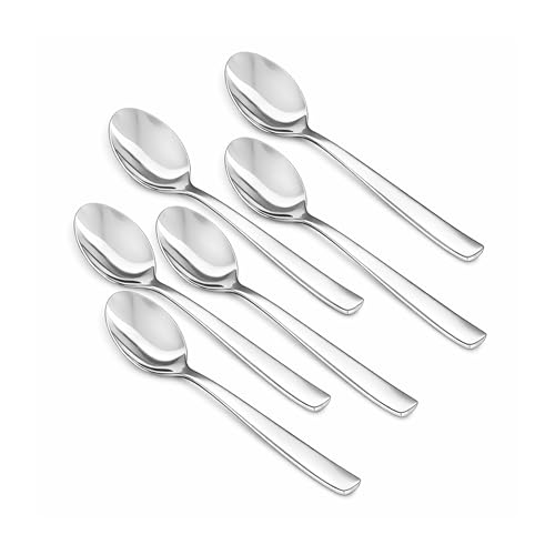 Image of Culinex Premium Stainless Steel 5.5 inch Tea & Coffee Small Spoon Set of 6 | Silver Rustproof Food Grade Flatware Cutlery By thinKitchen (Essen)
