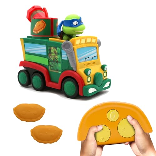 Teenage Mutant Ninja Turtles: Mutant Mayhem - Calzone Drift RC | Full-Function Remote Control Vehicle | 2.4 GHz Calzone Controller | 180-Degree Cannon Blaster | Leonardo Bobblehead | Ages 6+