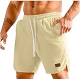 VINUSLI jogging shorts,Men's Athletic Shorts Casual Elastic Waist Drawstring Stretch Short Waffle Beach Running Sports Workout Gym Sweat Short Online Shopping