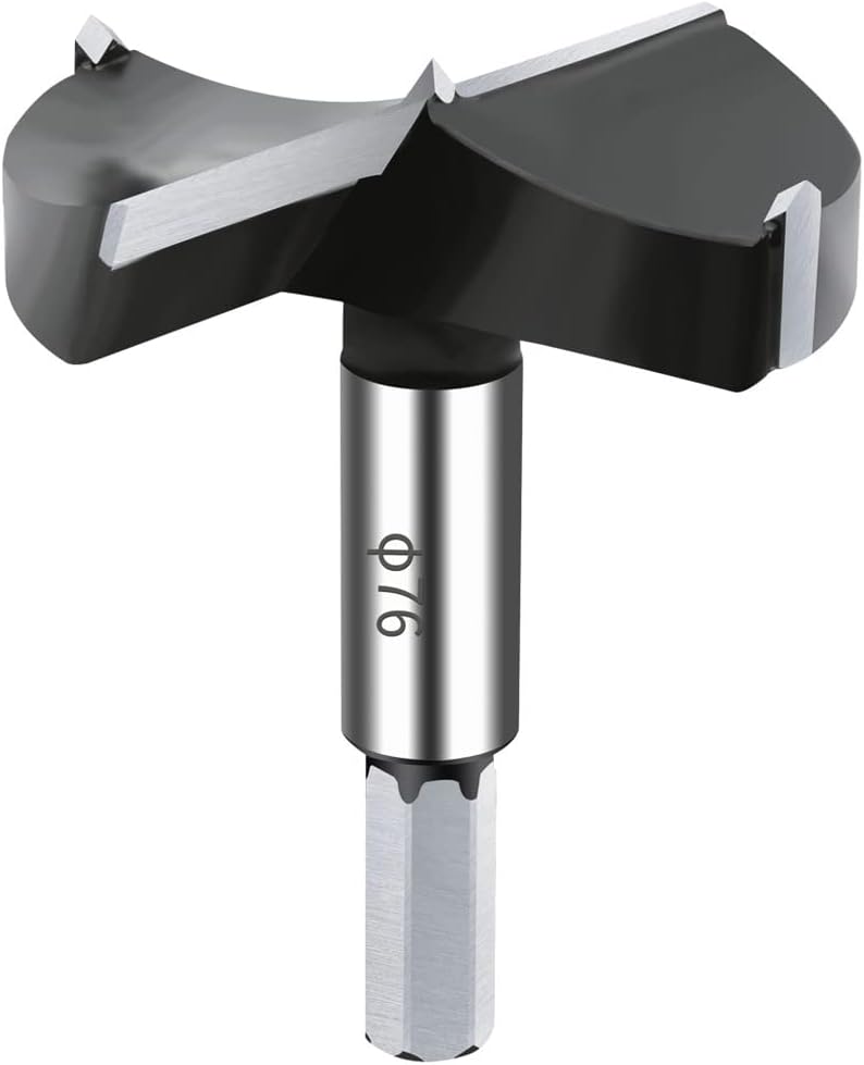 3 Inch Carbide Forstner Drill Bit, Carbide Tipped Forstner Bit for Hard Wood, Wood Drilling Bit Woodworking Hinge Cutter Tool Kits for Wood Plywood Plastic,76mm | 3''