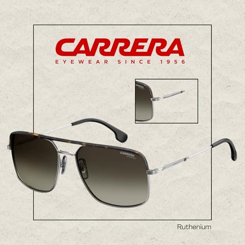 Carrera CA152/S 06LB/HA 60MM Ruthenium/Brown Gradient Square Sunglasses For Men For Women + BUNDLE With Designer iWear Eyewear Kit3