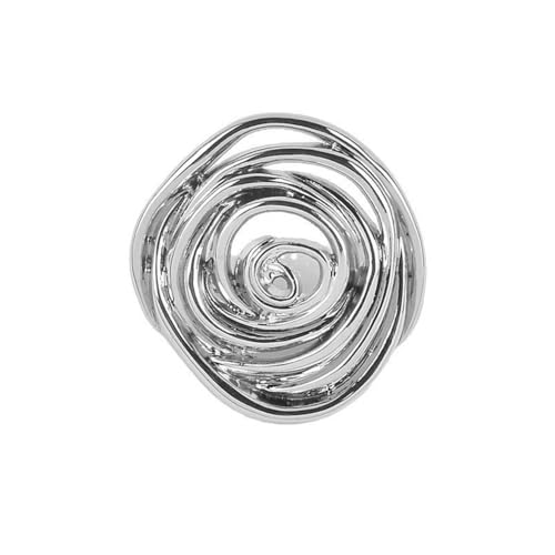 Gold-Tone Spiral Brooch Pins for Women Men Minimalist Metal Corsage Unique Geometric Swirl Brooches Lapel Badge for Suit Coat Jacket Clothes Accessories Unisex Costume Jewelry Graduation Party (Silver)