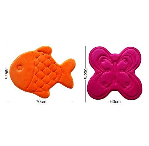 Haplove Slow Rebound Memory Foam Children Bath Rug Fish Slip Resistant Coral Fleece Mat Doormat Carpet Children Home Christmas Birthday Gift 15 X 47 Inch-(Blue) #TOP4