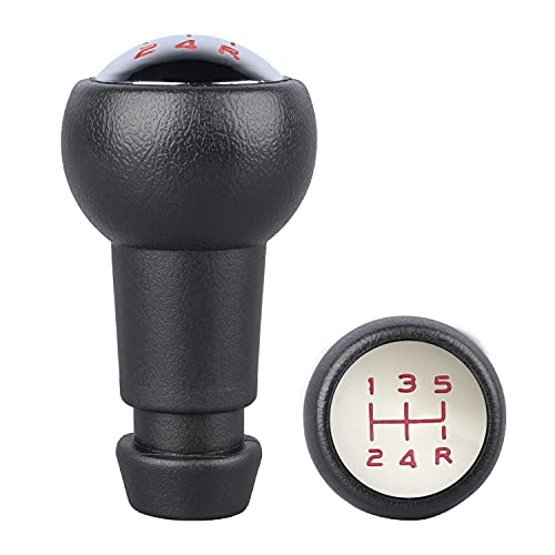 BAGLOVER Pomello del Cambio, 5 Marce Leva Pomello del Cambio, Auto Pomello Cambio per 106 107 205 206 207 301 306 307 308 406 407 605 807 2008 3008 5008 C2 C3 C4 B6 B9 (Red)
