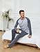 GAESHOW Mens Pajamas Set, Male Cotton Sleepwear Long Sleeve Shirt and Pant Set, O-Neck Winter Thermal Loungewear Pjs Grey
