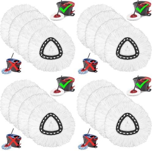 Image of 16 Pack Mop Heads Replacements for O-Ceda Easy Wrin Spin System, Microfiber Refills, Easy Cleaning Mop Repalce Head