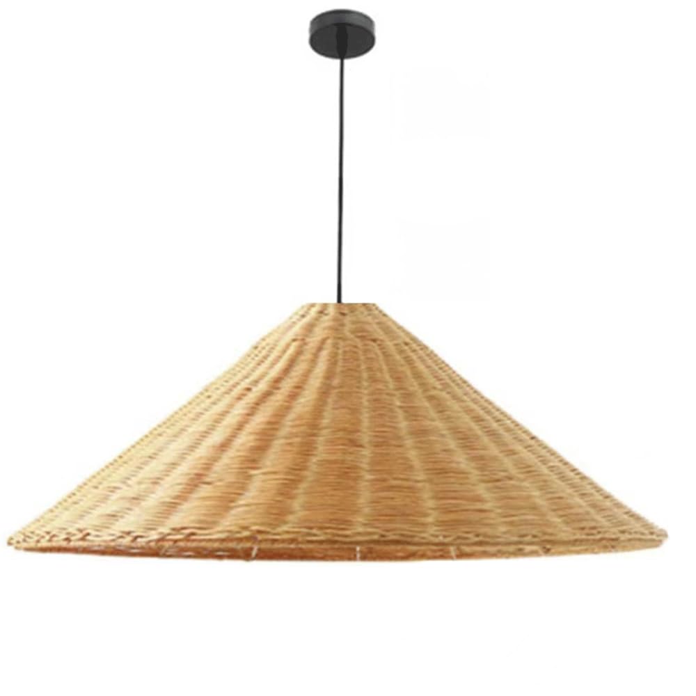 CHUNGYANG Hand-Woven Pendant Light Pastoral Bamboo Rattan Chandelier Light Fixture for Kitchen Island Dining Room Retro Japanese-Style Restaurant Hanging Lamp Farmhouse Entryway Hanging Lighting