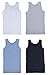 Brix Boys Undershirt Tank Top - Tagless 100% Cotton Super Soft 4 Pack Tanks. (White/Navy/Heather Grey/Chambray, 1/2 Years)