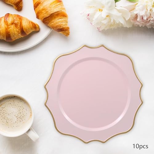 Set de 10 platos cargadores decorativos de plástico 13 in miniatura 5