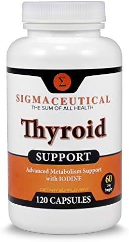 Sigmaceutical Thyroid Support for Women - Zinc & Selenium Supplement - Iodine Supplement - Ashwagandha & Kelp Supplement - 120 Capsules