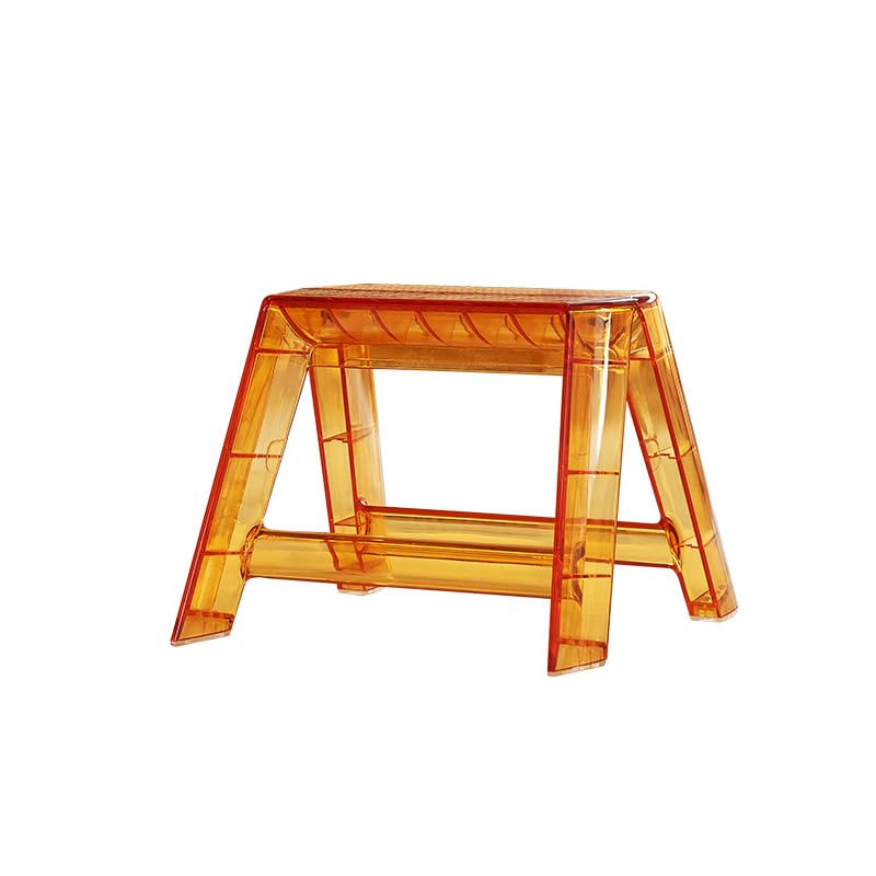 Taburete portátil plegable de acrílico con acabado cristalino premium