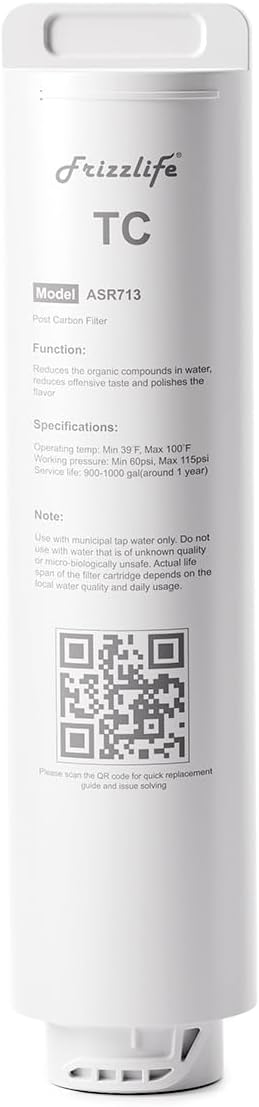 Frizzlife ASR713 Replacement Post Filter Cartridge For PX600 Reverse Osmosis System(3rd Stage)