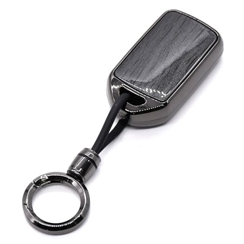 Image of KMH Marble Metal Car Key Cover Compatible with Honda City, Civic, Jazz, Amaze, CR-V, WR-V, BR-V Models 3 Buttons Keycover with Keychain Key Shell Case Holder Protector (Gun Brown) Pack of 1