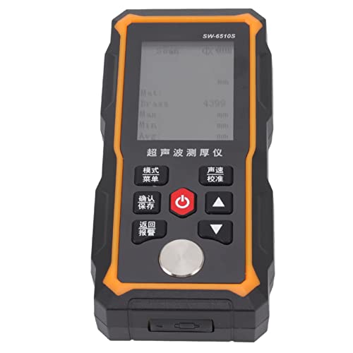 Medidor de espesores ultrasónico digital, pantalla LCD portátil, rango de medición 1,00–300,00 mm (0,04–11,8 pulg), para tuberías, recipientes a presión y placas miniatura 6