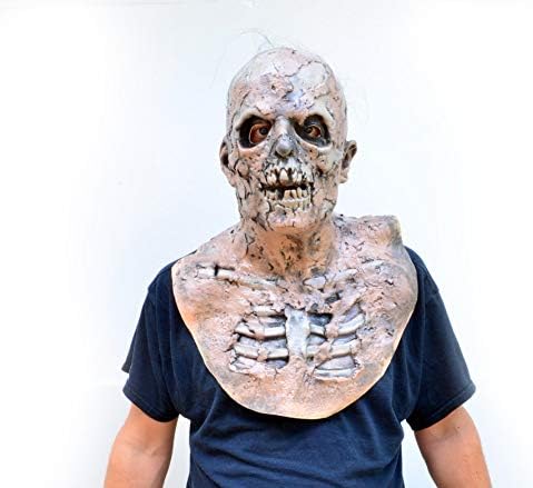Miniatura 3 de Máscara de látex de esqueleto zombi y calavera de Halloween con diseño de Walking Dead