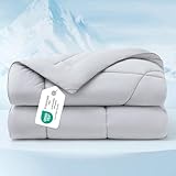 BEDSURE Kühldecke Doppelseitig Sommerdecke 135x200 - Kühlende Bettdecke Arc-Chill Q-Max > 0,4 Kühlende Decke, Leichte & Dünne Sommer Cooling Blanket für Nachtschweiß & Warme Schläfer, Grau