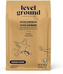 Level Ground Coffee - Colombia Single Origin - Dark Roast, Whole Bean Coffee - Fair Trade, Kosher - Specialty Coffee - Great in a Drip Brew, French Press, Pour Over - Tastes Bold, Rich, Intense - 2lb