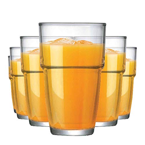 Jogo Copos Água Suco Conic Empilhavel Vidro 360ml 6 Pcs