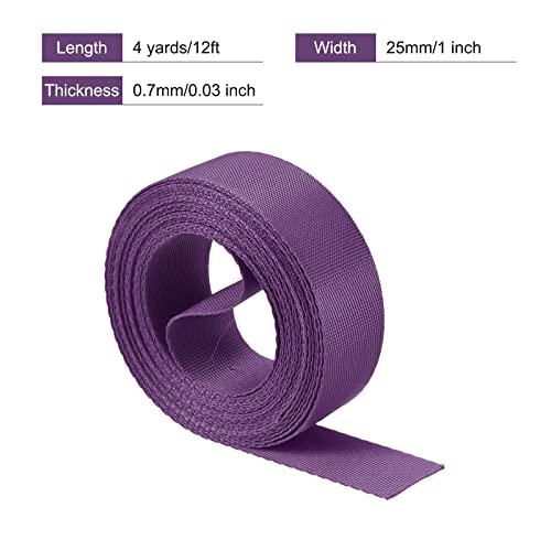 Image of MECCANIXITY Flat Nylon Webbing Strap 1 Inch 4 Yards Purple for Backpack, Cargo Strap, Luggage-rack