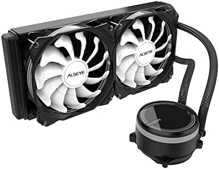 ALSEYE M240 Liquid CPU Cooler, ARGB AIO CPU Liquid Cooler with 240mm Radiator and Dual 120mm Max Series ARGB & PWM Fans (Black)