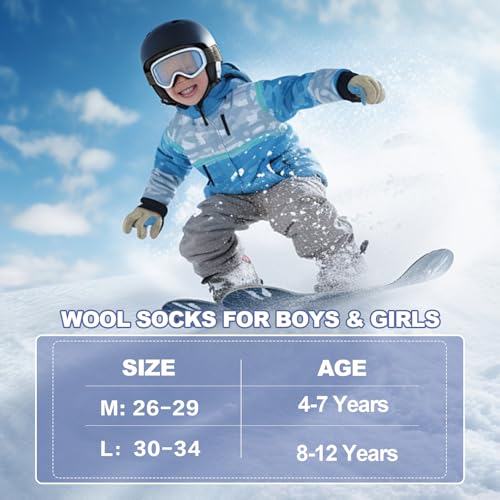 BISOUSOX Calcetines de Lana para Niños 4 Pares calcetín Suaves y Termicos 4-7/8-12 Años Regalo para Niños - imagen 2