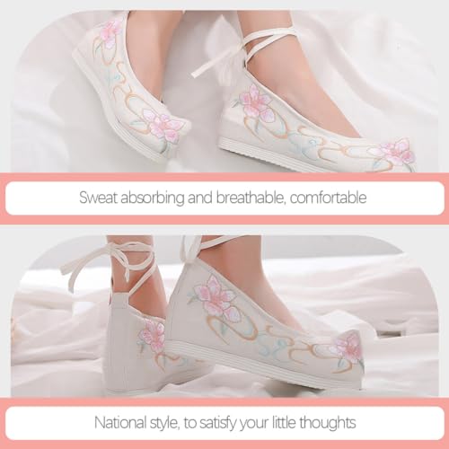 SAFIGLE Hanfu Shoes - Thick-Soled Silk Embroidered Chinese Mesh Vintage Shoes3