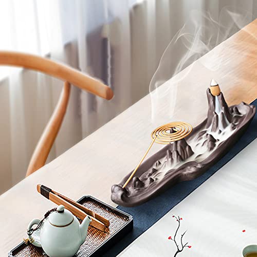 Gagedecy 3 In 1 Ceramic Incense Holder, Backflow Incense Burner For Sticks, Incense Cone Holder Waterfall With Tweezer, Durable Stick For Yoga, Meditation Aromatherapy Ornament Home Decor #TOP1