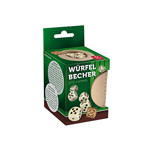 Preisvergleich Produktbild Ass Altenburger 22506641 - Set Lederwürfelbecher und Würfel in beige