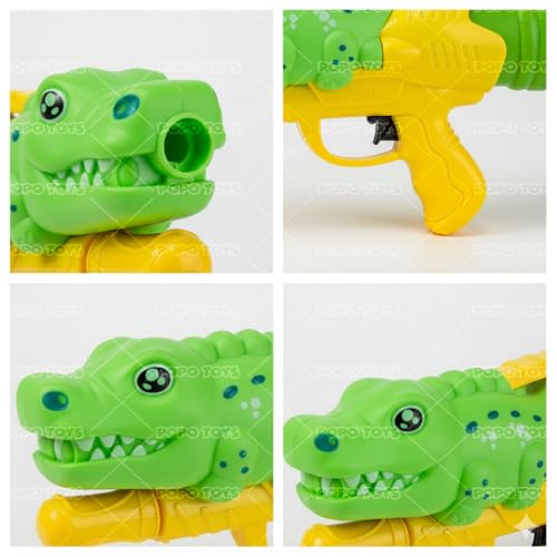 Image of Holi Dino Crocodile Pull-n-Pump Pressure Blaster Water Gun Pichkari | with Free Balloons || (Dino Blaster PoPo Toys