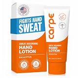 Carpe Sweat Absorbing Hand Lotion, A dermatologist-recommended smooth lotion that helps stop hand sweat, Great for hyperhidrosis (Original Eucalyptus)