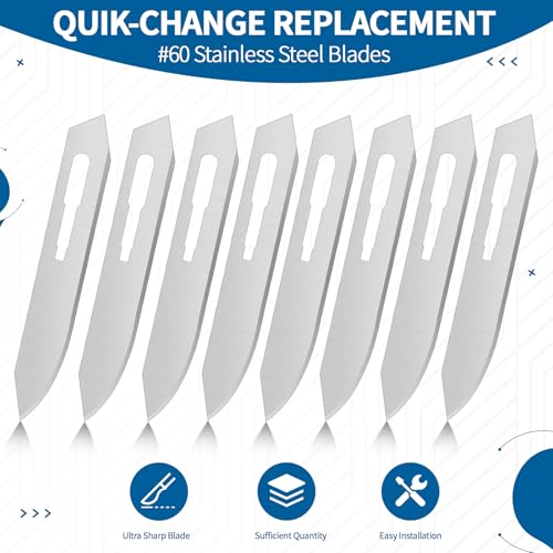 Otoolling 48 Pcs #60 Stainless Steel Blades Replacement - Thumbnail 7