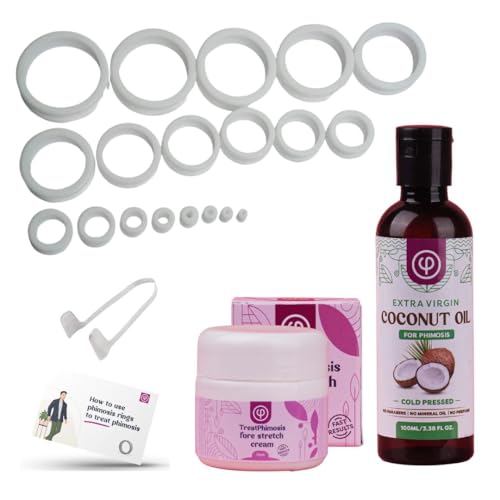 Kit phimosis pour assouplir le prépuce avec 20 anneaux progressifs