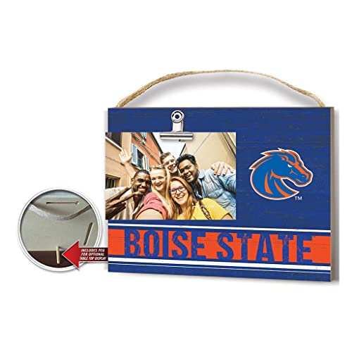 KH Sports Fan Team Color Boise State Broncos Clip Photo Frame, Holds 4x6 Photo, Broncos Gifts and Home Decor; Display Your Team Spirit with This Boise State Picture Frame