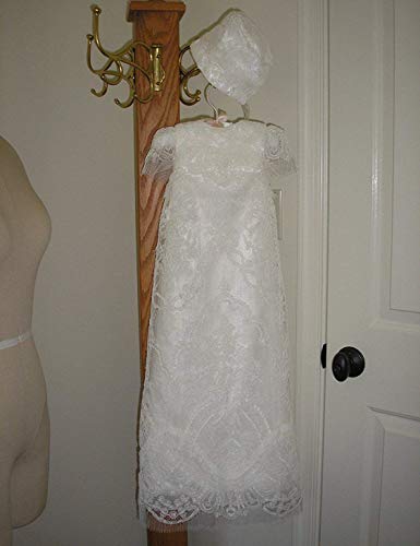 Aorme Ivory Lace Baby-Girls Christening Baptism Gowns With Hat Trim Edge (Newborn, Ivory) #TOP3