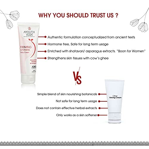 Image of Ayouthveda Firming & Toning Body Cream | Enriched With Satavari | Strengthnes Skin Tissues | Deeply Nourishes Skin & Keep It Moisturized | Ideal For Daily Use (Pack of 2; 100g each)