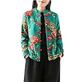 JiaHeShiXing Chinese Cheongsam Tops Winter Parkas Coats Button Floral Warm Jacket Oriental Clothing Women s2 L