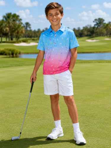 Image of uideazone Boys Polo Shirts Dry Fit Performance Golf Short Sleeve Casual School Uniform Size 5-14