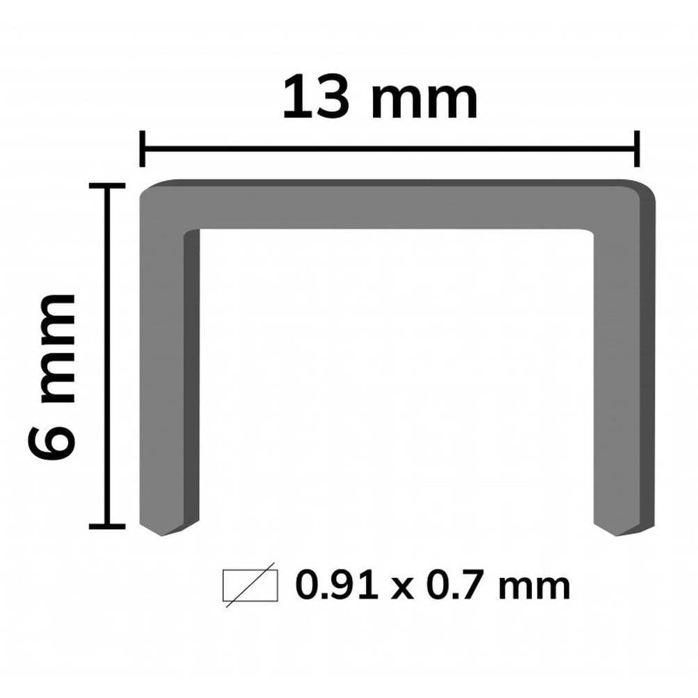 6 000 Agrafes Galvanisées P-12-12.8x12x0.5x1.25 mm - D-Work