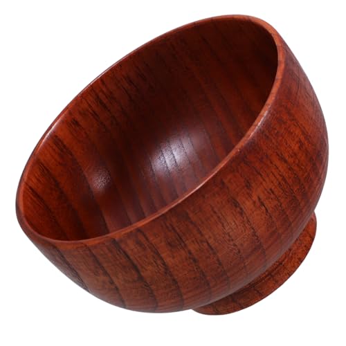 Gatuida 1pezzi Ciotola di Legno Semplice per Insalata Snack Cibo Realizzata in Legno di Durevole Texture Chiara e Liscia Portatile e Lavabile Anti-Caduta per Contenere Frutta Riso e Zuppa
