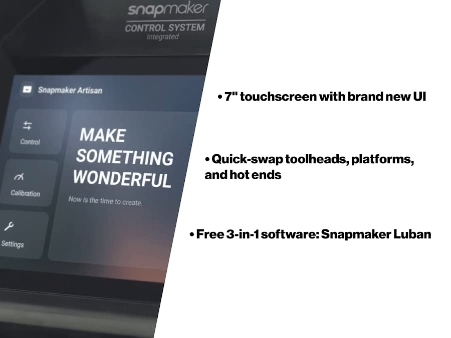 Image of 3 idea Imagine Create Print Snapmaker Artisan 3-in-1 3D Printer with Enclosure 3D FDM Print,Laser Cut, CNC Carve ll in One Upgraded 3D Printer