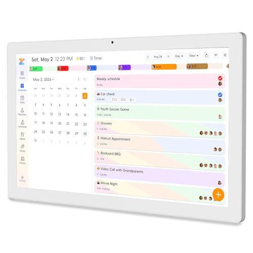 JSUSOU 27 Inch Smart Digital Calendar Touch Screen with Free APP - Family Organizer with Chore...