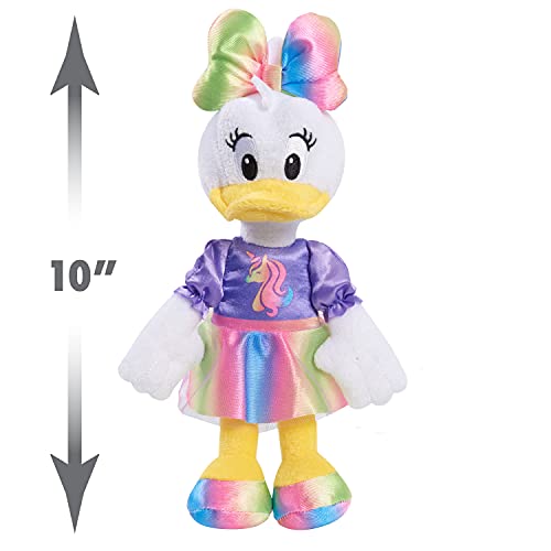 Disney Junior Minnie Mouse 8-Inch Small Unicorn Daisy Beanbag Plush, Daisy Duck In Purple And Rainbow Unicorn Dress, Stuffed Animal, By Just Play #TOP2
