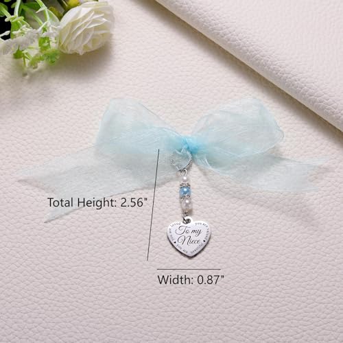 Image of MIXJOY Something Blue Gift for Bride, Wedding Day Bridal Blue Pearl Angel Wings Bouquet Garter Charm for Bride to Be