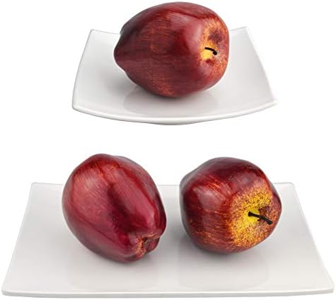 JEDFORE 8Pcs Simulation Artificial Lifelike Fake Dark Red Apple Red Delicious Apples Set Fake Fruit for Home House Kitchen Wedding Party Decoration Photography