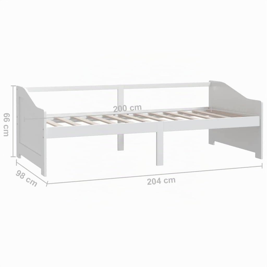 vidaXL Kiefernholz Massiv Tagesbett 3-Sitzer Sofa Bett Gästebett Schlafsofa Bettsofa Sofabett Holzbett Massivholzbett Bettgestell Weiß 90x200cm
